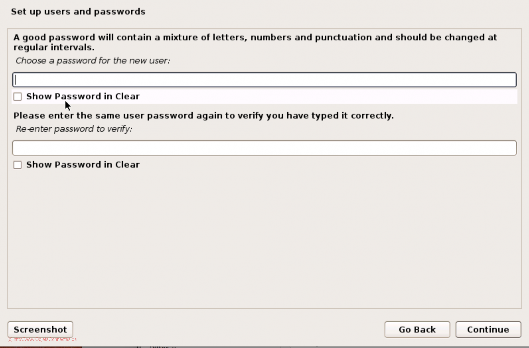 User and password 3 Linux
